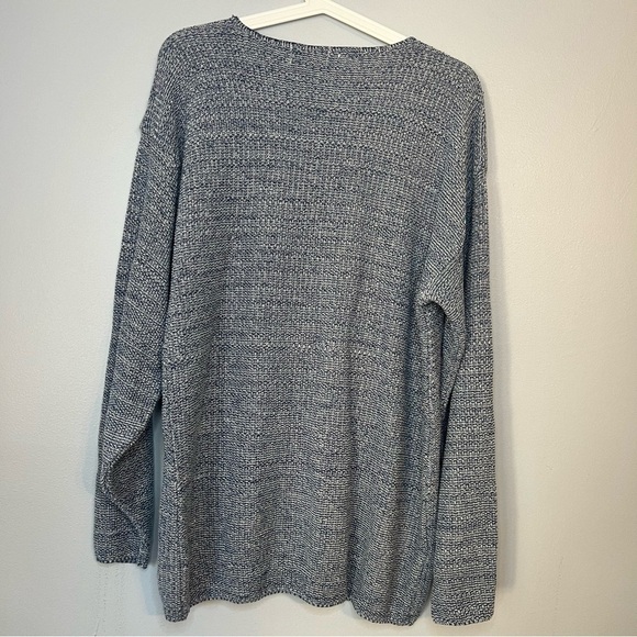 American Crew Club | ABSTRACT KNITTED Sweater Cotton Size L Blue | Made in USA - Picture 6 of 9